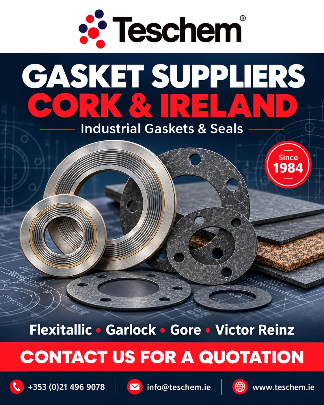 Gasket Suppliers Cork and Ireland | Gaskets & Seals | Teschem Engineering Since 1984